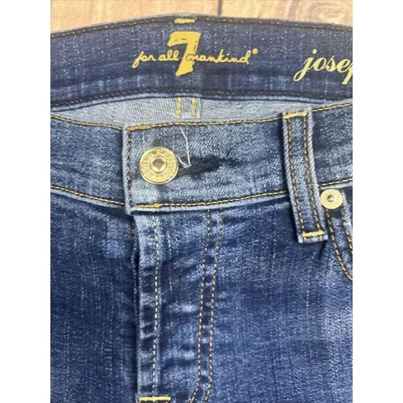 7 for All Mankind Distressed Josefina Skinny Boyfriend Denim Blue Jeans Size 26 - Picture 3 of 7